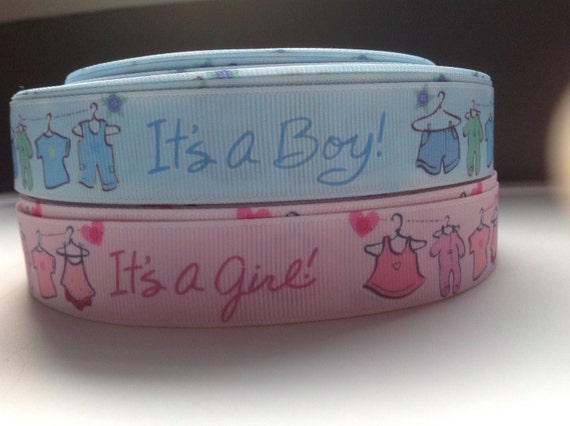 Its a Boy Girl Baby Shower Blue Pink Organza Ribbon 1 Yard *Buy 2 get 10/% off*