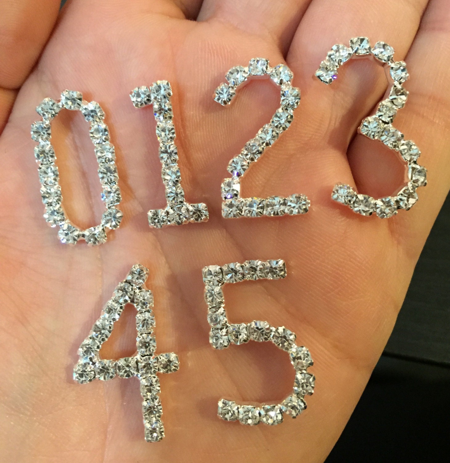 Rhinestone Numbers YOU PICK NUMBERS 25mm Rhinestone Birthday | Etsy