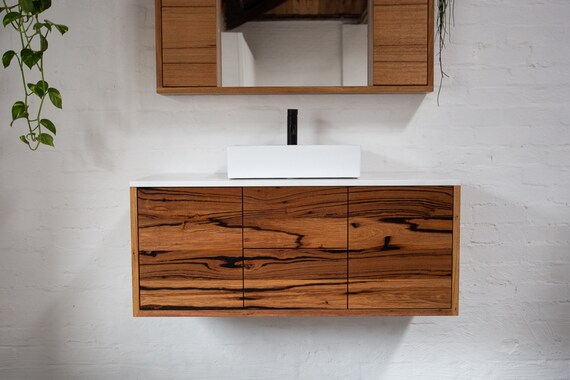 Recycled Timber Floating Bathroom Vanity In Solid Timber With Etsy