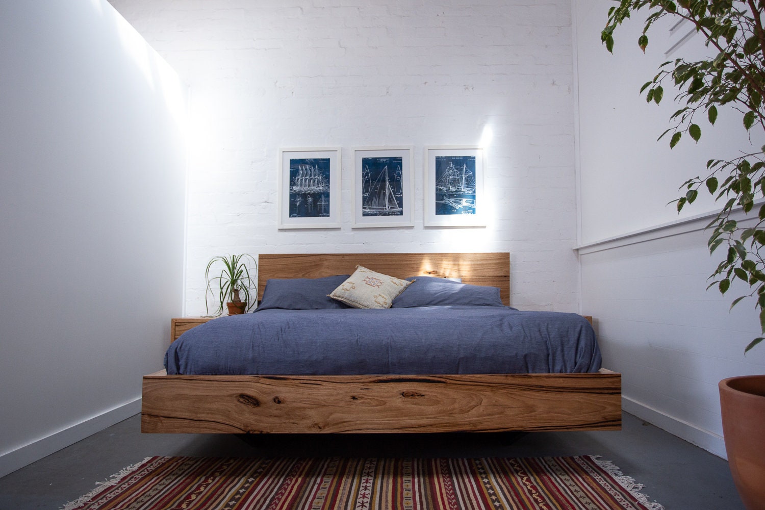 Paul's solid timber floating bed made in Melbourne Etsy