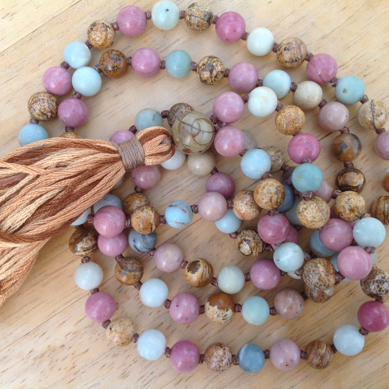 108 8 or 6 mm Prayer Beads Mantra Mala Jewelry pink Etsy