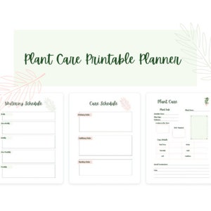 Plant Care Planner 24 Page Printable Scheduled & Digital Tracker PDF Download Houseplants; Watering; Care; Fertilization and More...