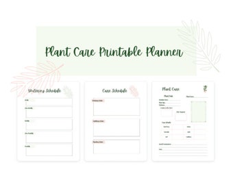 Plant Care Planner 24 Seiten Druckbarer Planer & Digitaler Tracker PDF Download Zimmerpflanzen; Gießen; Pflege; Düngung und Mehr...