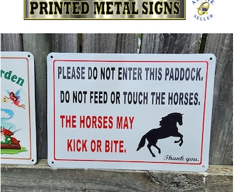 Horse property safety warning sign