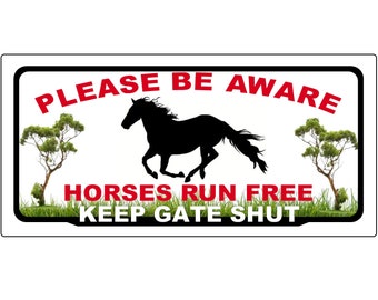 Horses Run Free Printed Metal sign silhouette