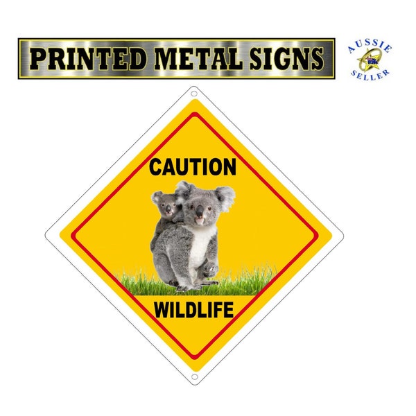 Koala Attention faune panneau métallique