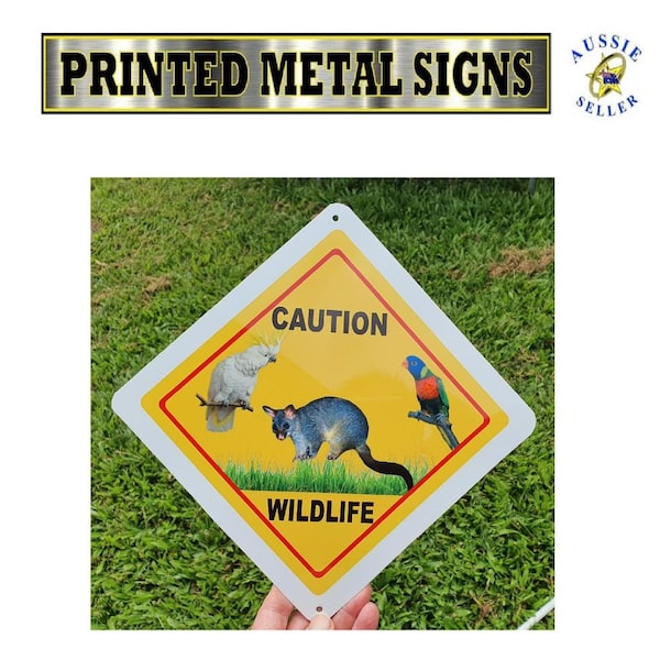 Panneau en métal pour cacatoès, Ringtail Possum et Lorikeet, signe de la faune