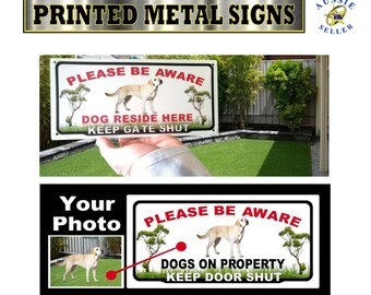 Labrador Dog printed metal dog sign Personalised with your Photo