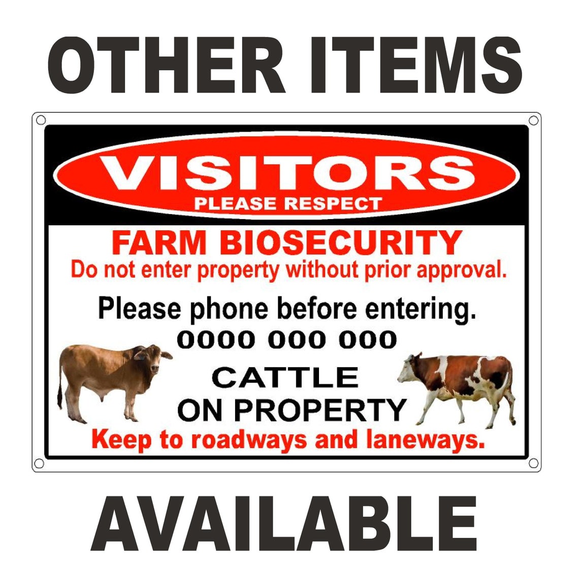 Brahman Cattle Property Gate Sign - Etsy