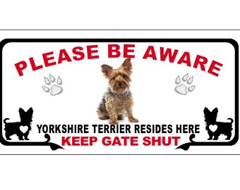 Warning Yorkie Sign Dog Warning Sign Yorkshire Terrier Sign - Etsy