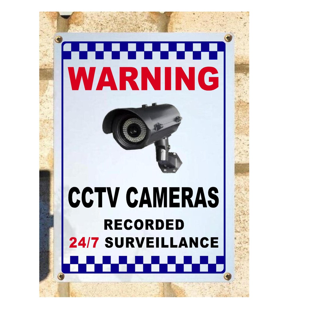 Warning Camera Warning CCTV Security Camera Sign - Etsy