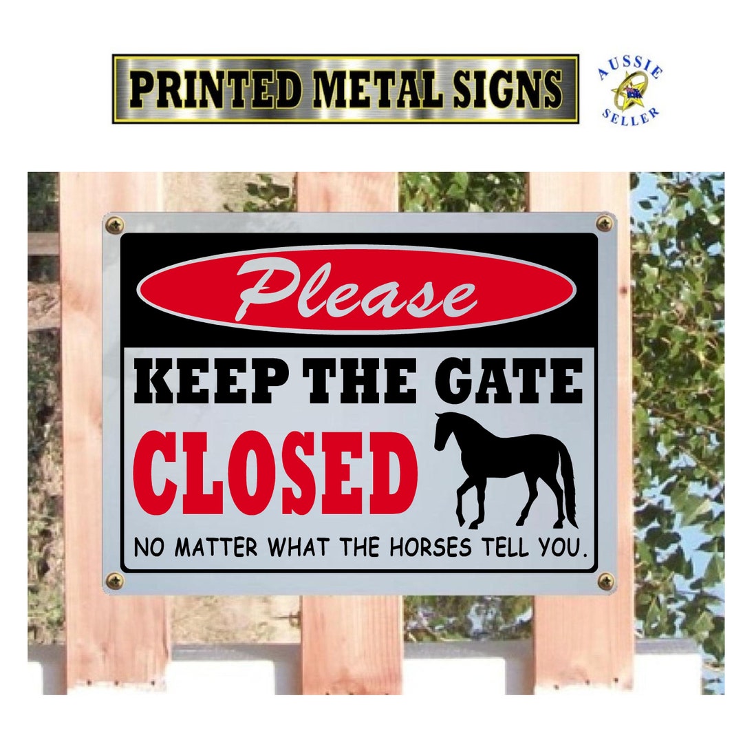 Horse Gate Safety Sign - Etsy