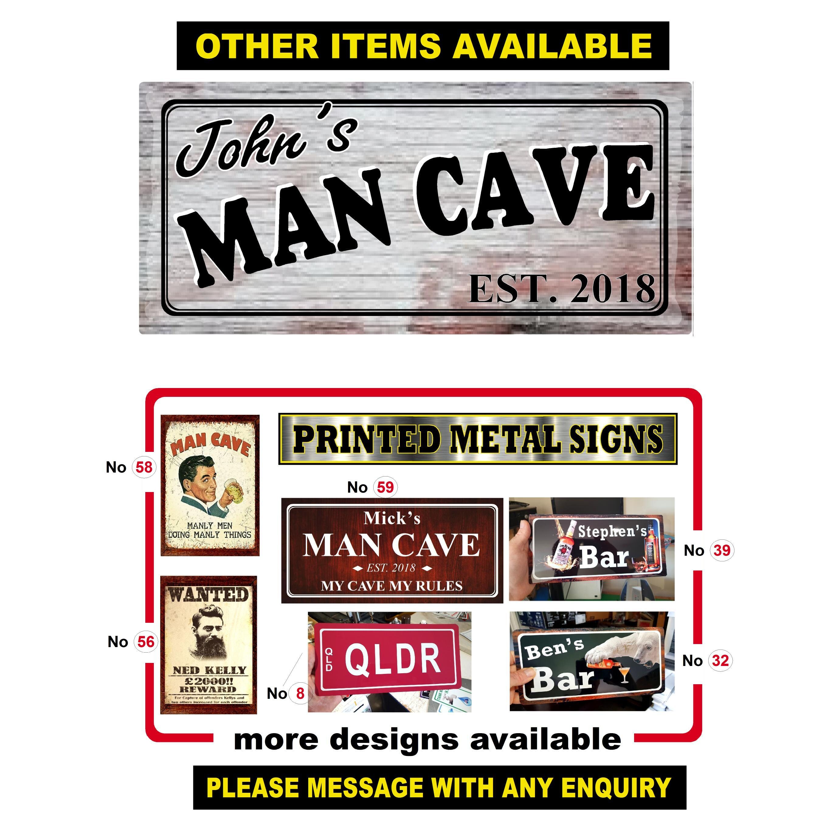 Personalised Man Cave Bar Sign Etsy Australia