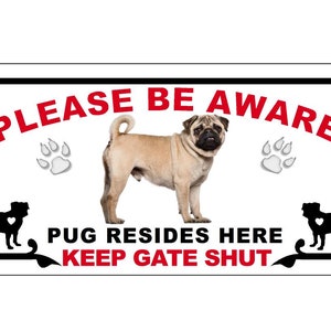 Pug Dog Sign image 1