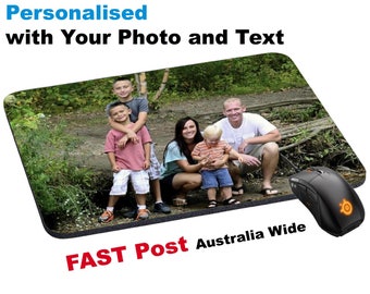 Personalised Mouse Pad / Mouse Mat with your Photo and Text
