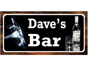 Bacardi Rum Personalised with your NAME Sign, Bar and Alcohol Printed Metal Sign