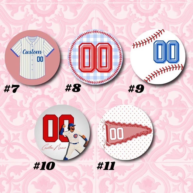 Custom Baseball Buttons | Personalized Baseball Player 3