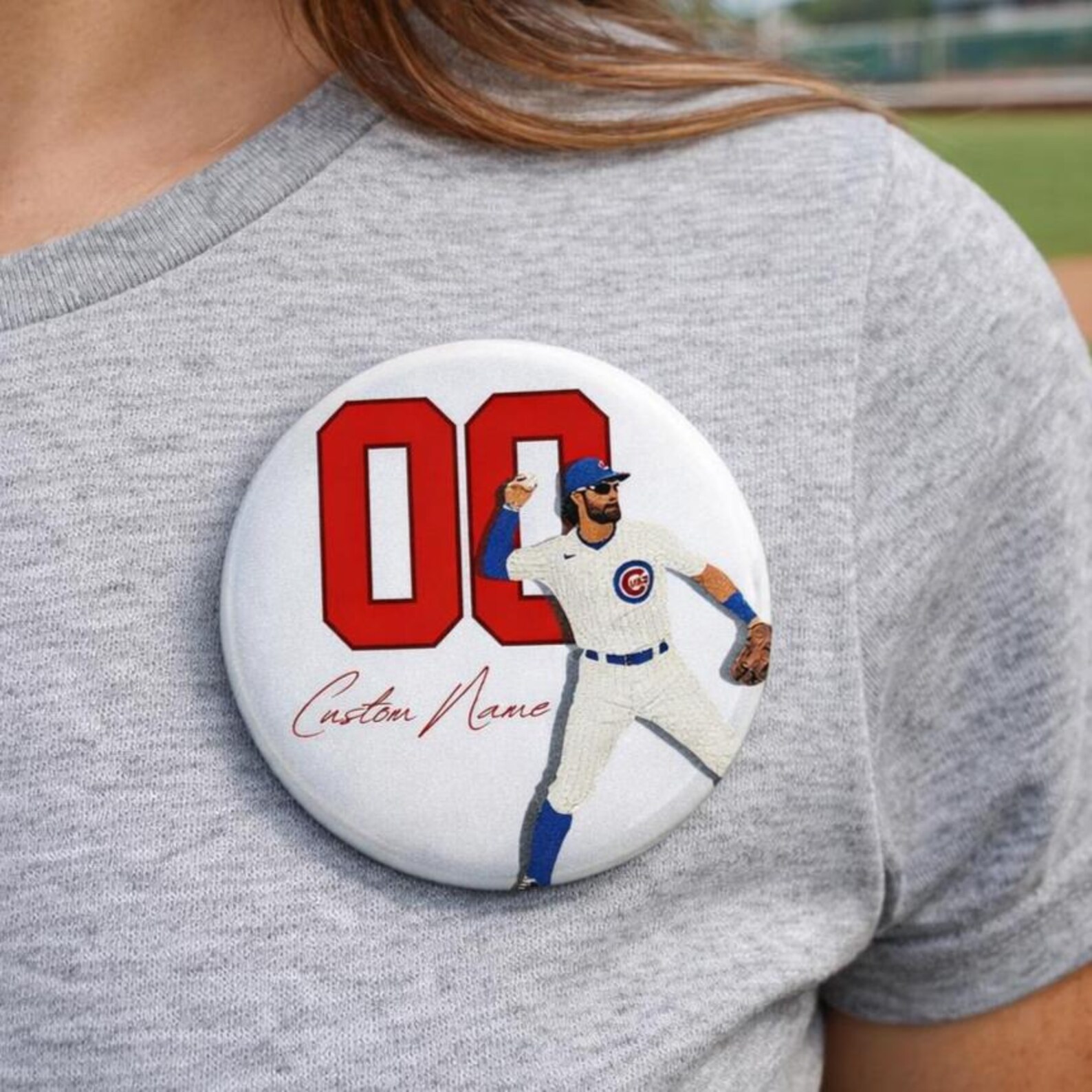 Custom Baseball Buttons | Personalized Baseball Player 3