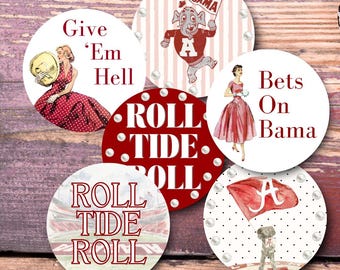 Alabama Crimson Tide 3&quot; Gameday Buttons | Pearl Designed Buttons