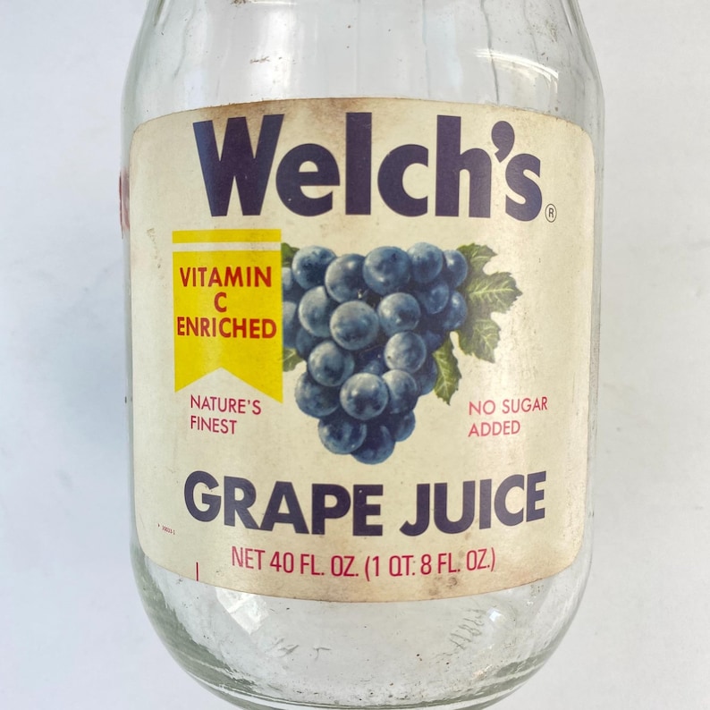 Vintage Welch's Grape Juice Glass Jar 1 QT Label Lid Etsy