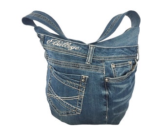 Bolso de hombro de mezclilla Bullzye Jeans reciclado / bolso slouch / bolso boho / bolso de mezclilla / bolso ecológico / bolso hecho a mano / bolso de diseñador / moda sostenible