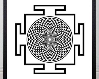 Sahasrara Yantra Printable, Kronen-Chakra Yantra Druck, spirituelles Poster, Yoga-Poster, Mandala Wanddekor, sofortiger Download, 18x24 Druck