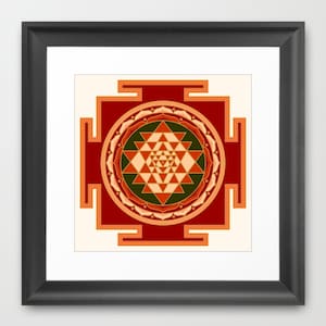Shri Yantra print, colored shree yantra print, sacred art print, yoga print, mandala print, yoga wall art, instant download, 18x18 print