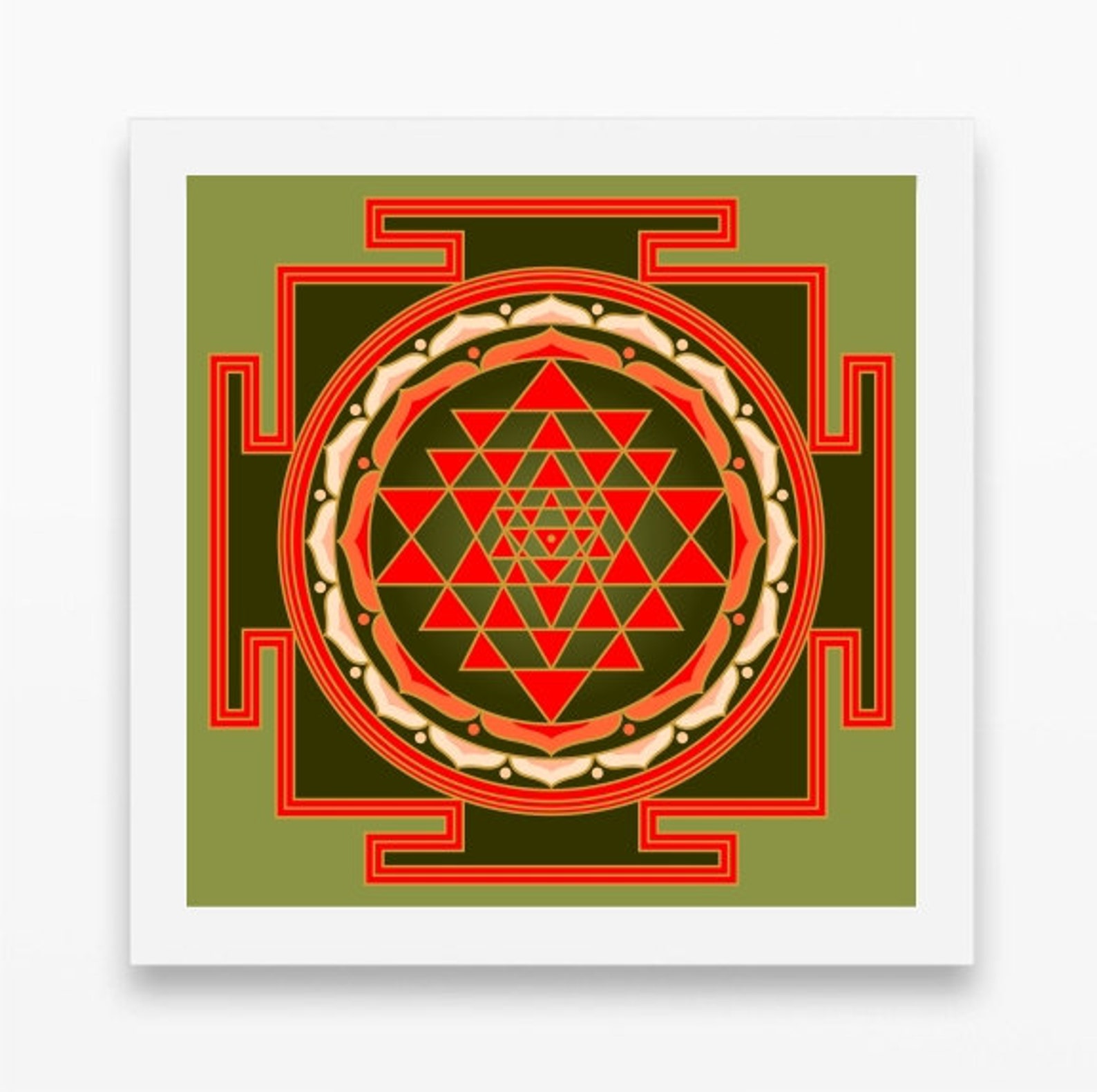 Sri Yantra Print Colored Shree Yantra Print Sacred Art - Etsy