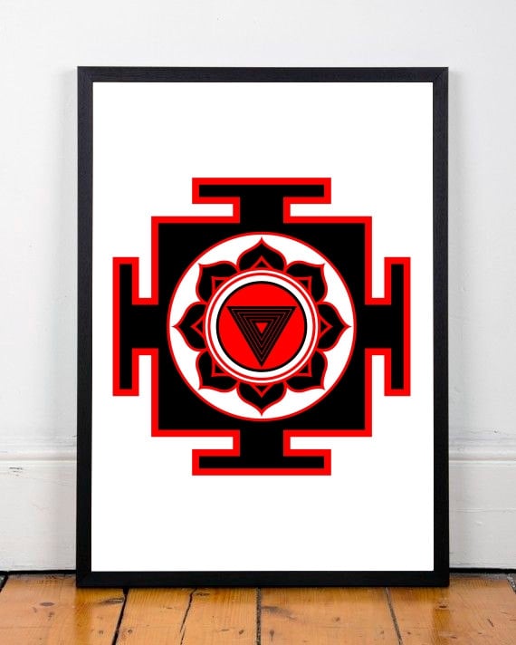 Hindu New Age Durga Yantra Full Color Vinyl Sticker Decal