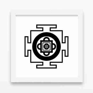 Shambala Yantra monochrome printable file, Shambala black print, yoga poster, mandala print, wall decor, instant download, 36x36 print