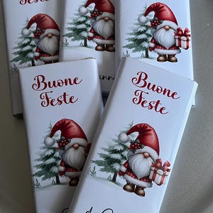 Cioccolato Natale personalizzato • tavoletta 40 gr • segnaposto o idea regalo, gadget aziendale, biglietto auguri • grafiche a scelta