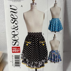 See & Sew Retro Förkläde Mönster Oklippt