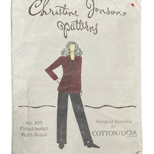 Vintage Christine Jonson Fitted Jacket Uncut Pattern Multi-Size