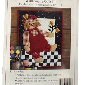 Kit di sospensione murale trapuntata della bambola di pezza vintage