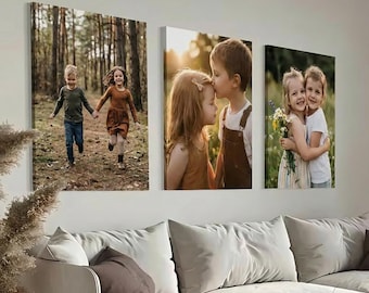 Custom Family Canvas Print from Your Photo, Personalized Wall Art, Photo to Canvas Portrait, Meaningful Gift for Parents