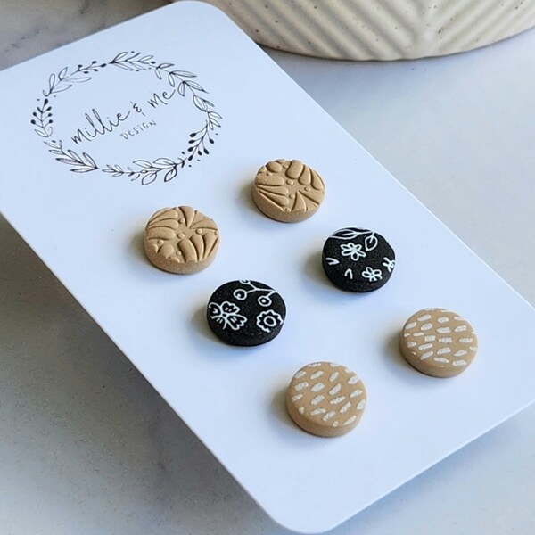Polymer Clay Studs Etsy