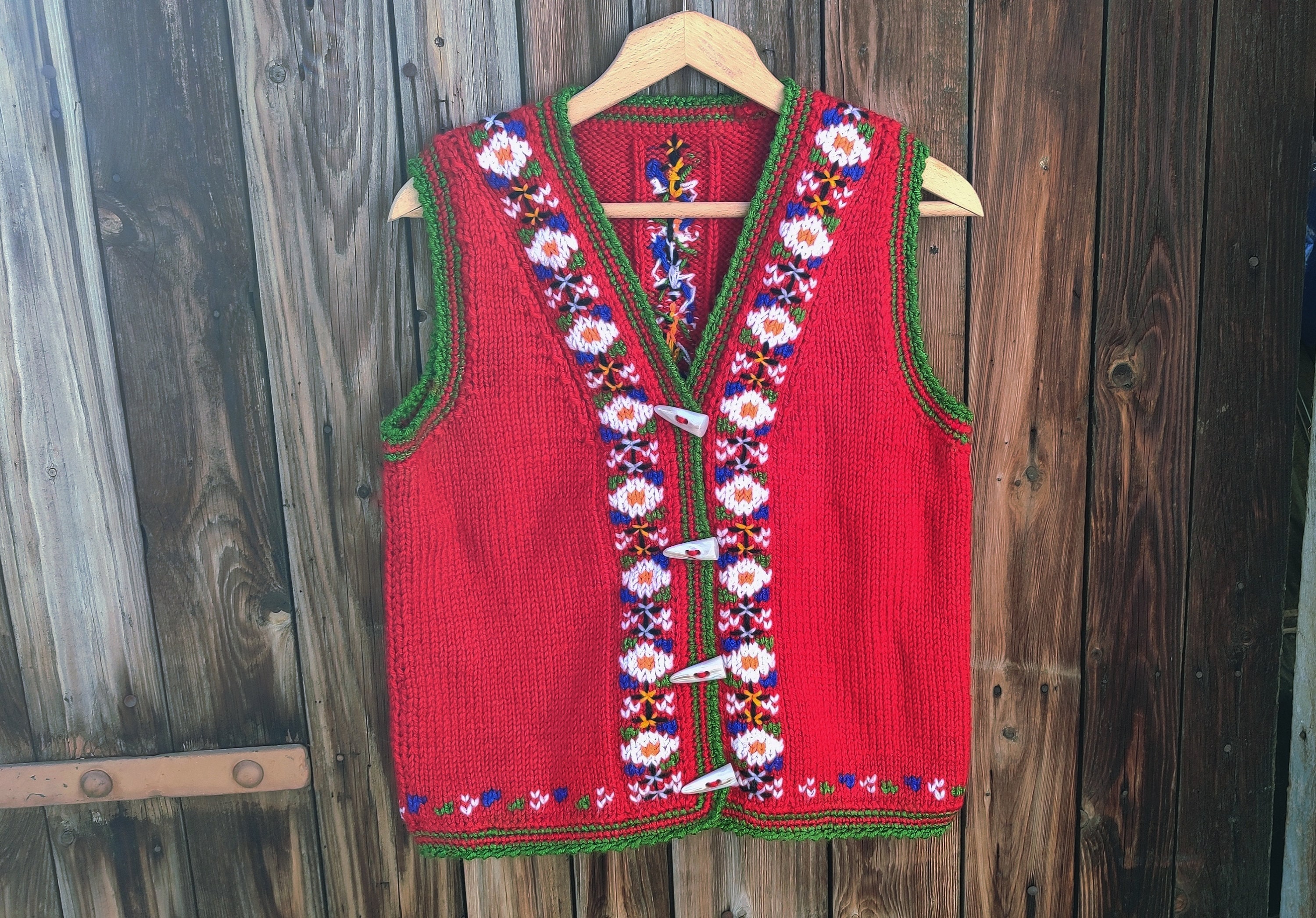 Crochet Christmas Knitted Waistcoat Vintage Christmas Christmas