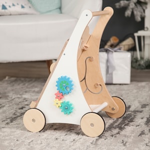 Activity walker for babies with busy-board, wood push toys, activity walker, gifts for kids, gifts for girls, nursery gift, baby boy gift,