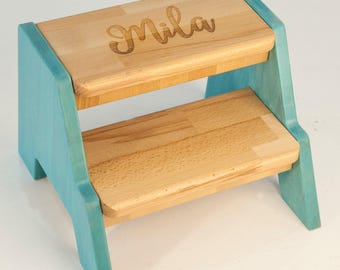 Monogram Montessori Step Stool, Custom Step Stool With Name, Helper Furniture For Kids, Bathroom Step Stool, Personalized Toddler Step Stool
