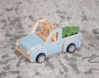 Wood Toy Truck Cars, Montessori Toddler Toy Car, Waldorf Wooden Toy Truck, Retro Pickup Toy, Nephew Keepsake Gift, Handmade Toy