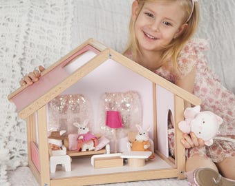 32 Piezas De Muebles En Miniatura Para Casa De Muñecas | Set De Cocina, Baño, Salón Y Dormitorio | Escala 1:12