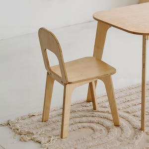 Toddler natural wood color chair, children plywood chair, durable toddler chair gift, ergonomic toddler chair gift, grandchild chair present