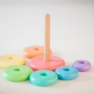 Wooden stacking toy, stacker toys, toddlers toys, wood toys, stacking rings, educational toys, montessori toys, ring stacking toy