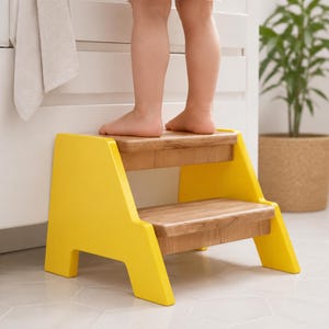 Personalized Beech Wood Toddler Step Stool, Montessori Furniture, Gift for 1 Year Old