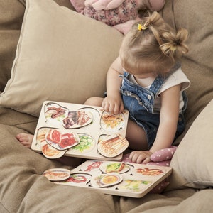 Cartes pour tout-petits avec légumes et aliments, puzzle en bois pour bébé sur la croissance des aliments, cadeau de grand-mère pour tout-petit, cartes d'apprentissage Montessori pour les enfants d'âge préscolaire