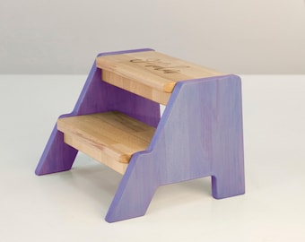 Monster Truck Step Stool for Kids, Toddler Step Stool, Wooden
