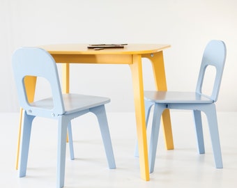 Toddlers&#39; desk set, first desk for kid, nursery play table, daycare playroom desk, plywood non-toxic montessori furniture, Xmas toddler gift