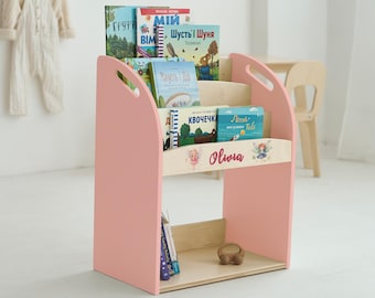 Montessori kids room bookcase, baby bookshelf, children book storage, Christmas toddler gift