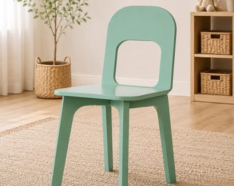 Montessori Wooden Chair, Non-Toxic Plywood Toddler Stool, Back To School Gift