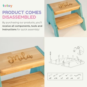 Montessori Step Stool With Kids Name, Custom Step Stool With Name ...